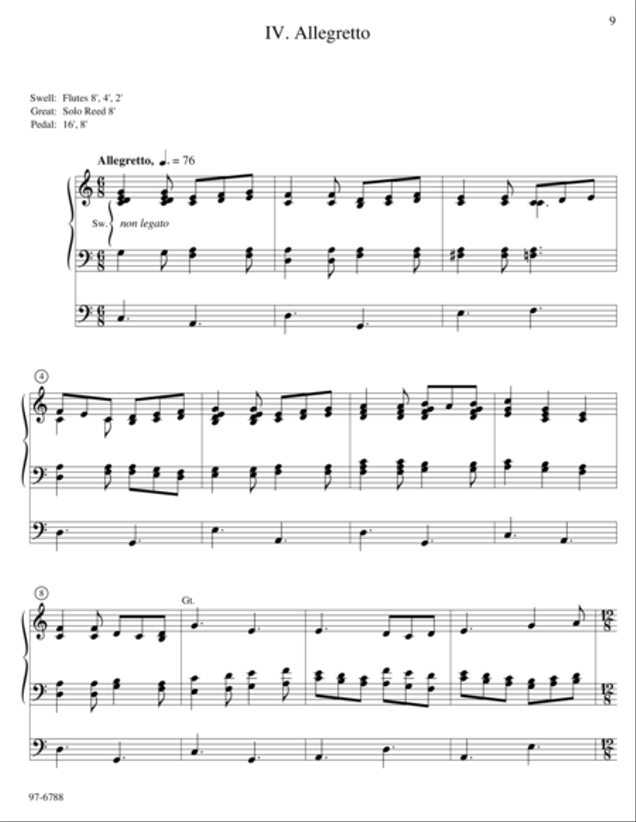 Sunday School Tunes: Theme and Variations on Jesus Loves Me Organ scores gallery preview page 5