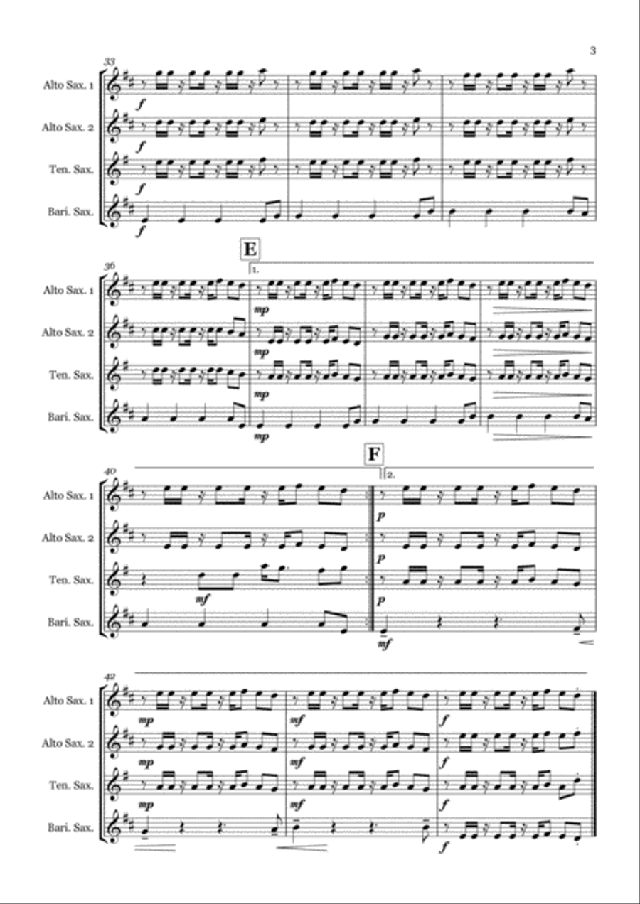 Get Lucky Saxophone Quartet scores gallery preview page 3