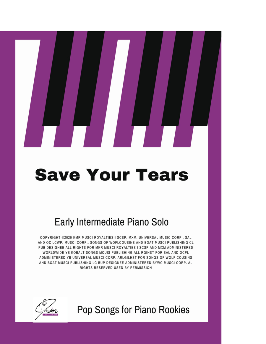 Save Your Tears Piano Method scores gallery preview page 1
