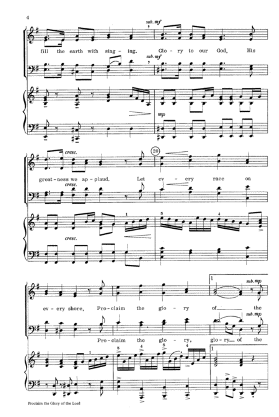 Proclaim the Glory of the Lord 4-Part scores gallery preview page 4