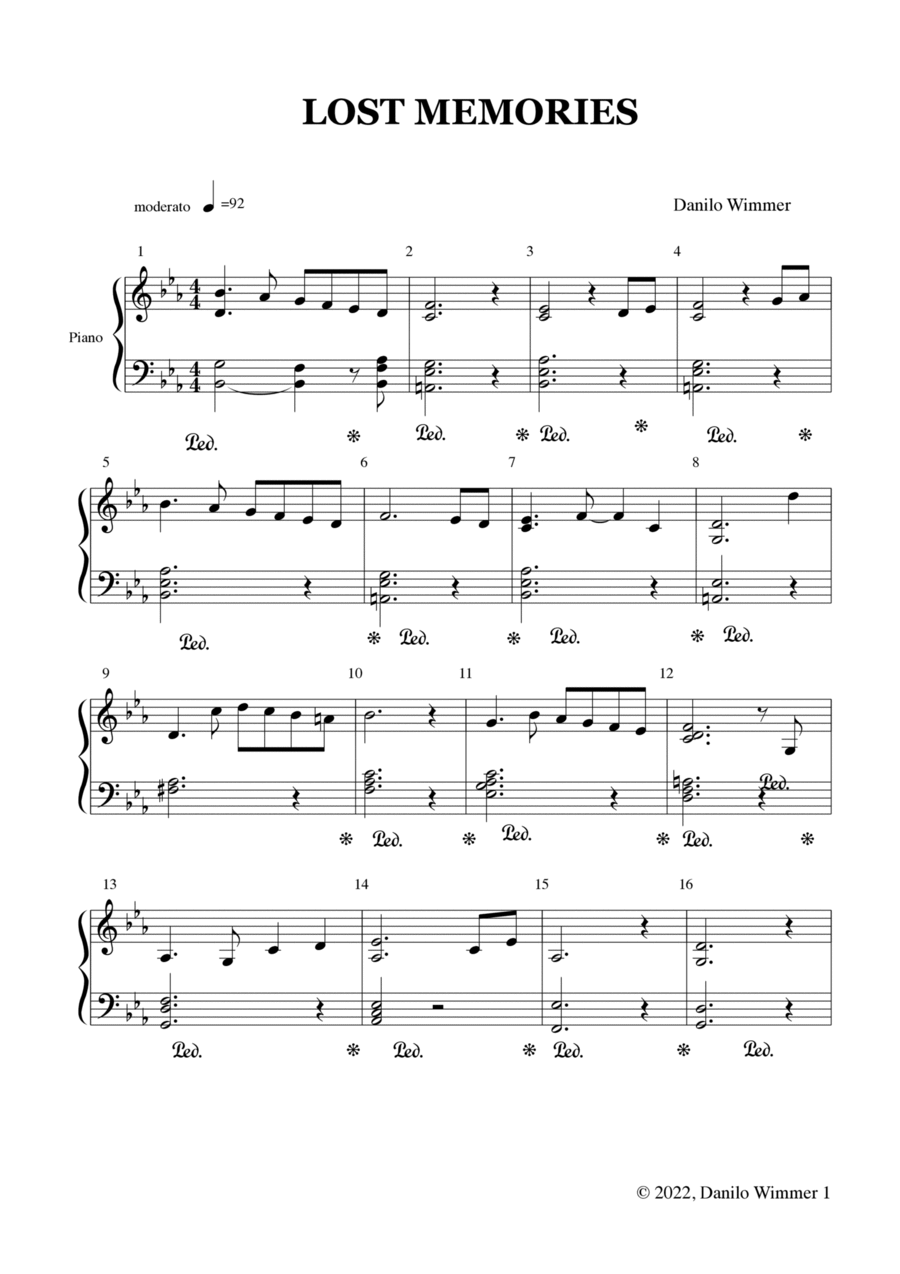 Lost Memories Piano Solo scores gallery preview page 1