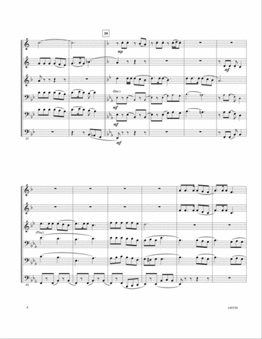 Heaven Came Down And Glory Filled My Soul Brass Quintet scores gallery preview page 4