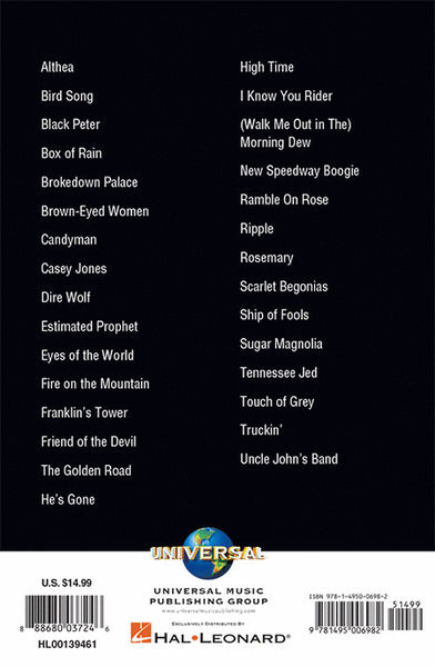Grateful Dead - Guitar Chord Songbook by The Grateful Dead Guitar - Sheet Music