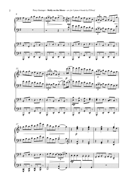 Percy Grainger - Molly on the Shore - 1 piano 4 hands, score & parts image number null