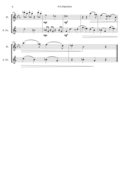 A la Japonaise for Flute and Alto saxophone image number null