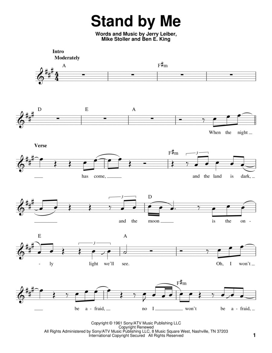 Stand By Me Stand By Me Voice scores gallery preview page 1