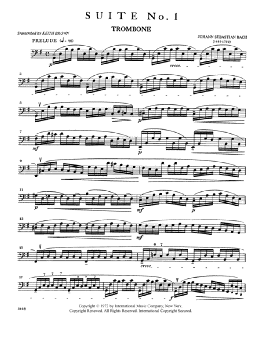 Six Cello Suites Six Cello Suites Trombone scores gallery preview page 2