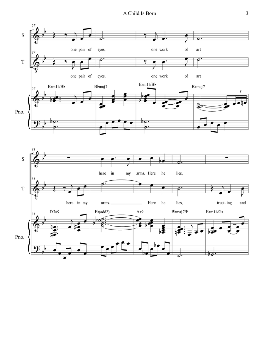 A Child Is Born Choir scores gallery preview page 3