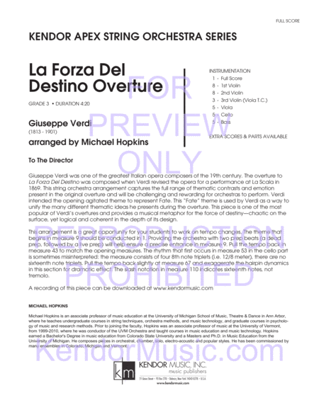 La Forza Del Destino Overture (Full Score)