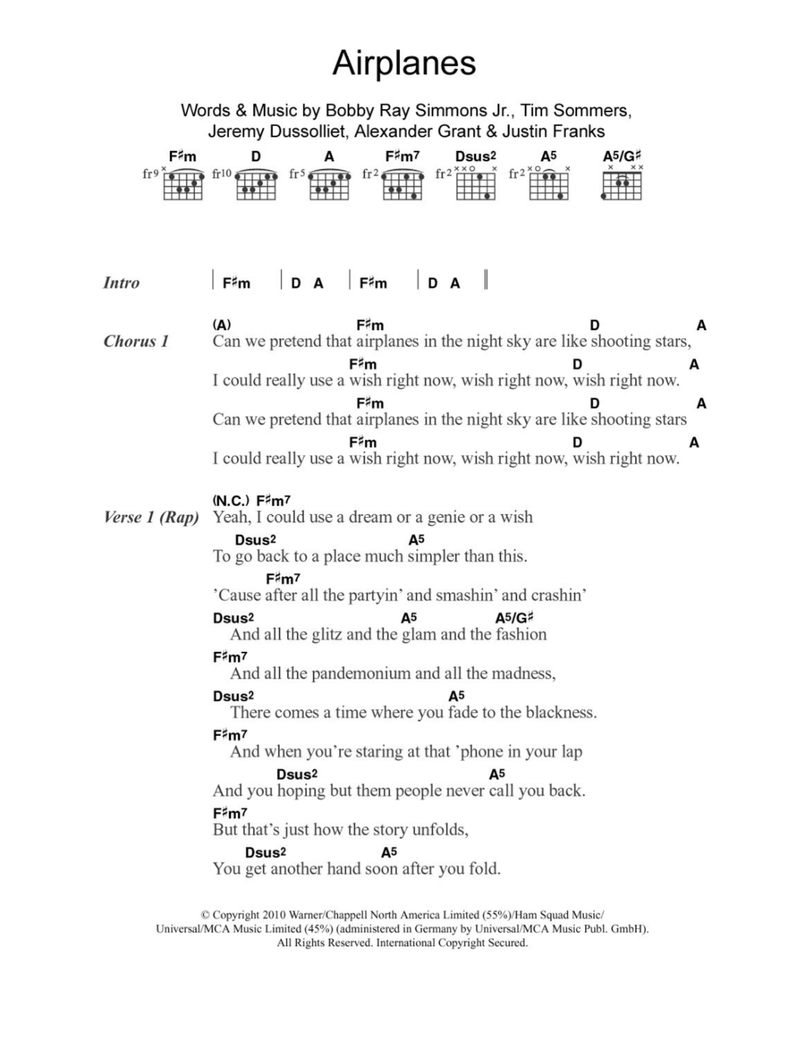 Airplanes Acoustic Guitar scores gallery preview page 1