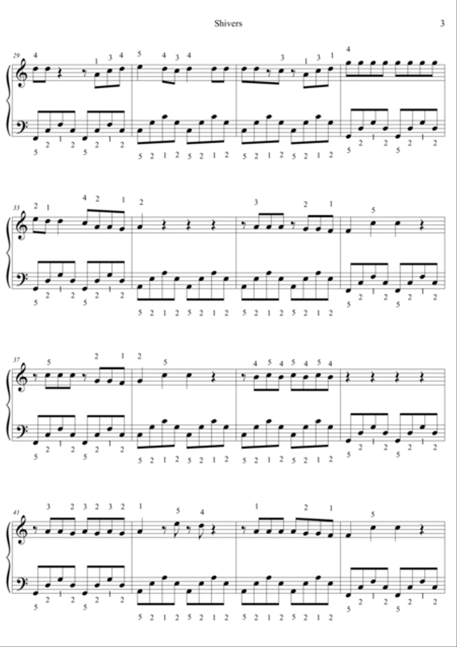 Shivers Shivers Piano Solo scores gallery preview page 3