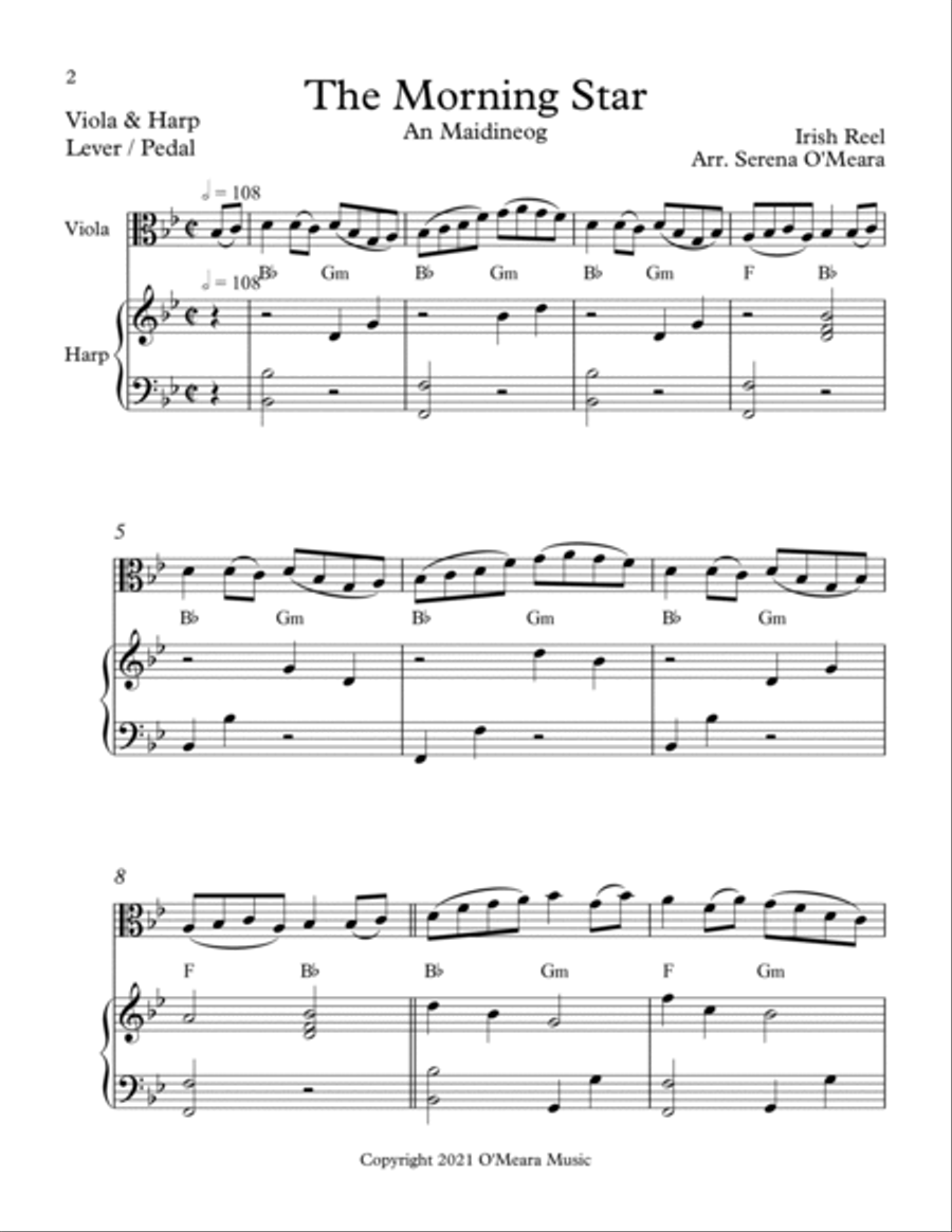 The Morning Star, Duet for Viola & Harp String Duet scores gallery preview page 2
