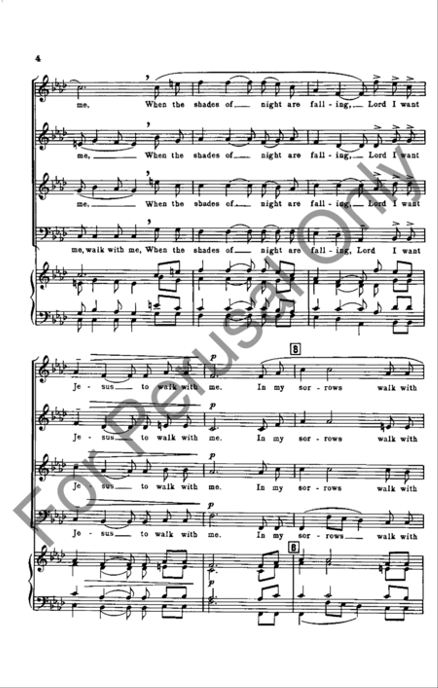 I Want Jesus To Walk With Me 4-Part scores gallery preview page 4