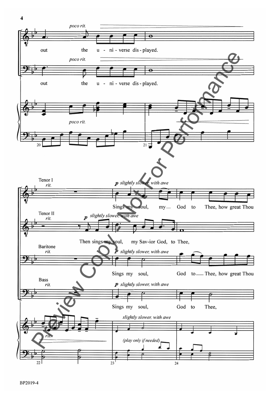 How Great Thou Art - TTBB TTBB scores gallery preview page 5
