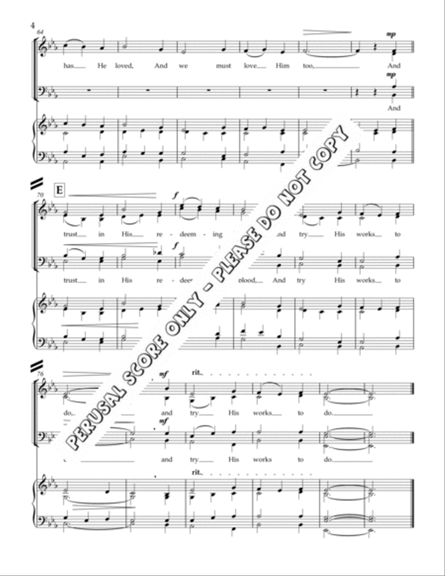 There Is A Green Hill Far Away 4-Part scores gallery preview page 5