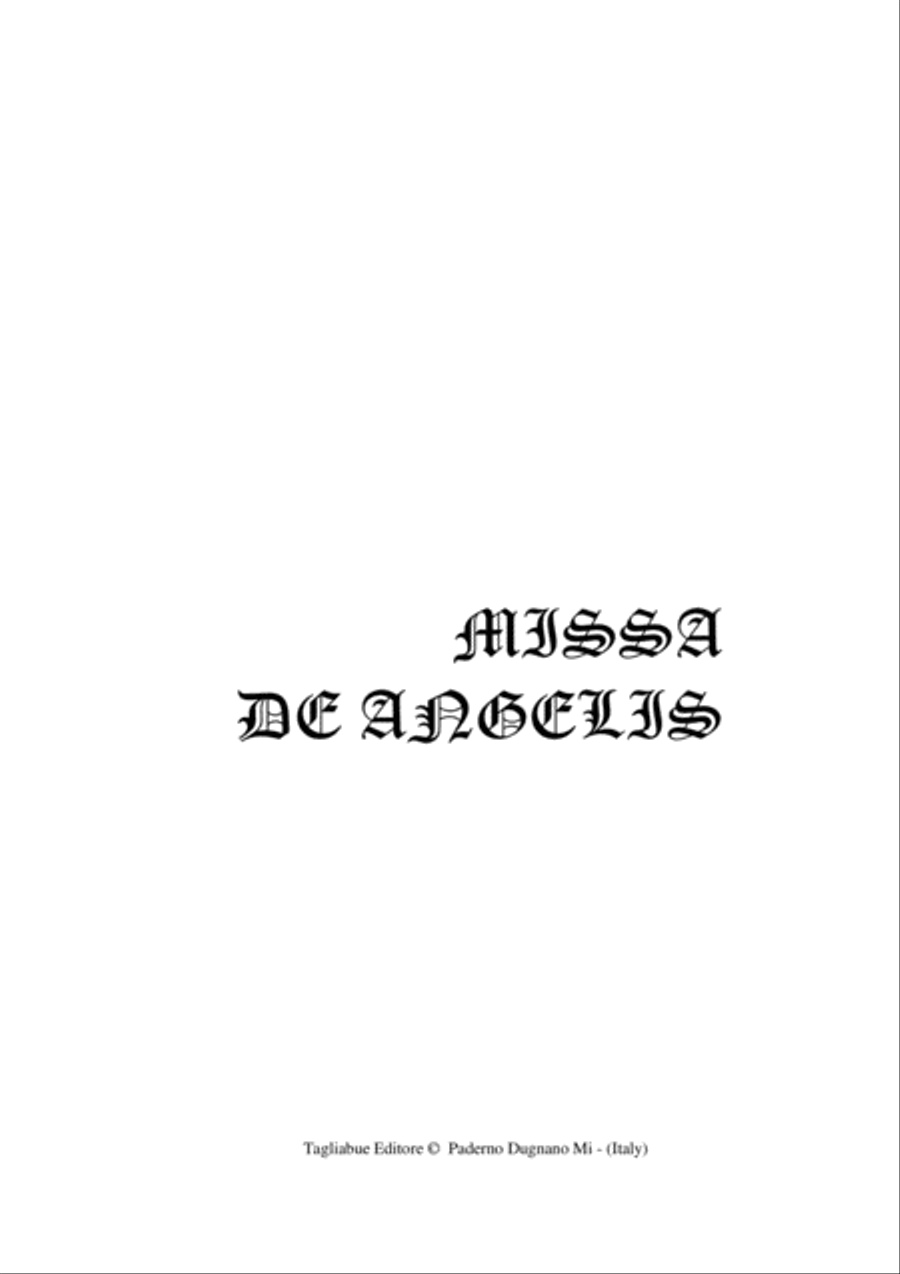 MISSA DE ANGELIS - Gregorian - Octavo Unison Choir scores gallery preview page 1