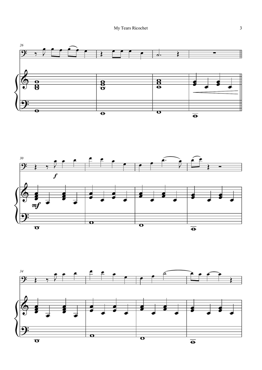 My Tears Ricochet Chamber Music scores gallery preview page 3
