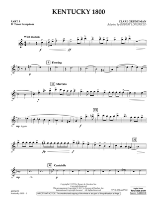Kentucky 1800 - Pt.3 - Bb Tenor Saxophone
