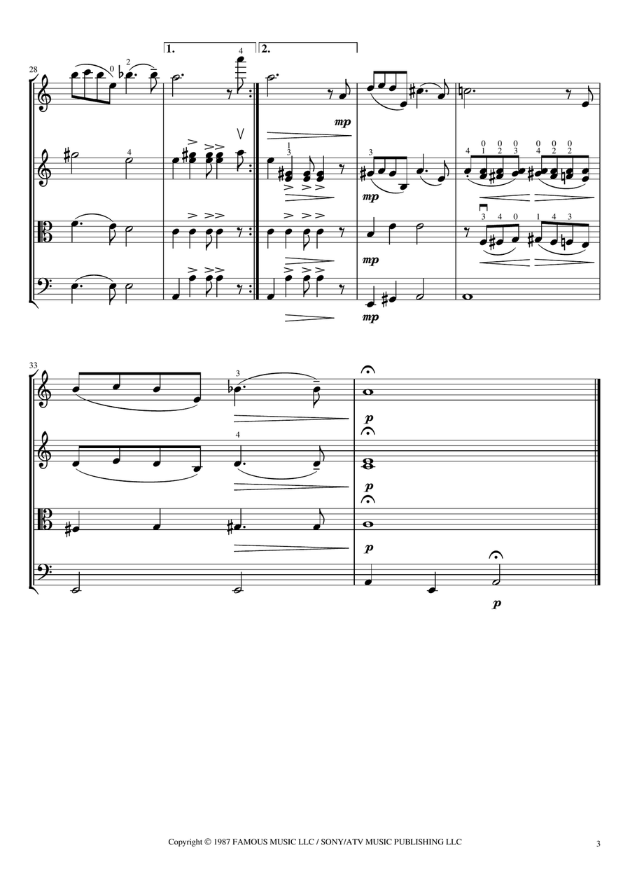 The Untouchables - Main Title String Quartet scores gallery preview page 5