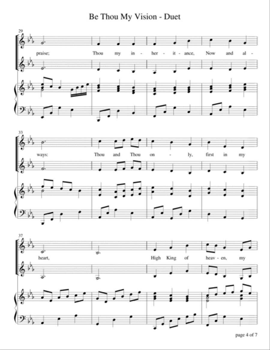 Be Thou My Vision (for SA duet with Piano Accompaniment) SA scores gallery preview page 6