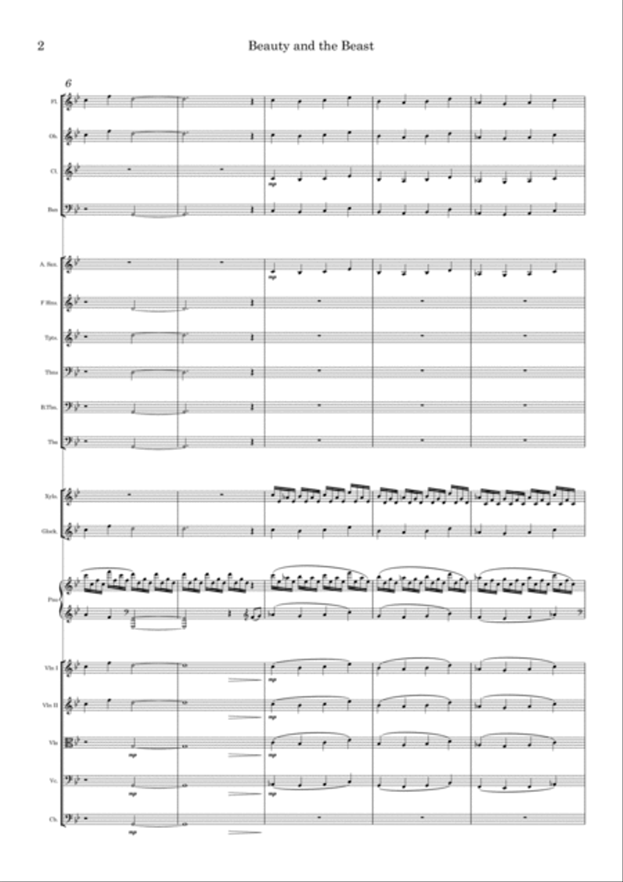 Beauty And The Beast Prologue Full Orchestra scores gallery preview page 2