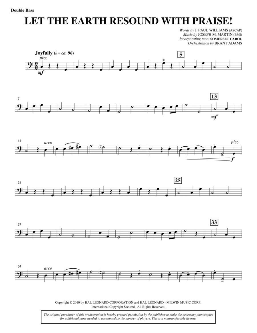 Let The Earth Resound with Praise! - Double Bass Choir scores gallery preview page 1