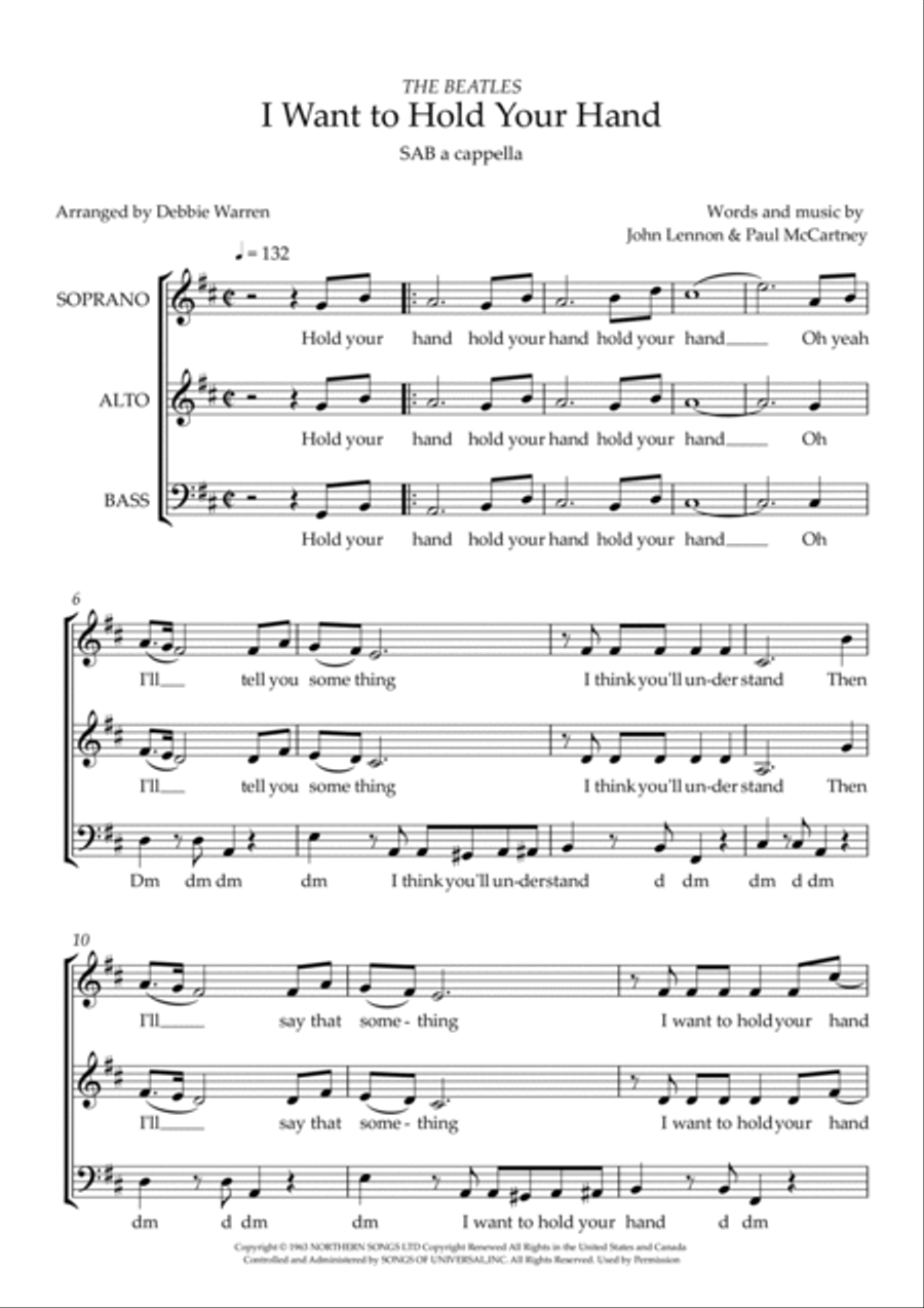 I Want To Hold Your Hand 3-Part scores gallery preview page 2