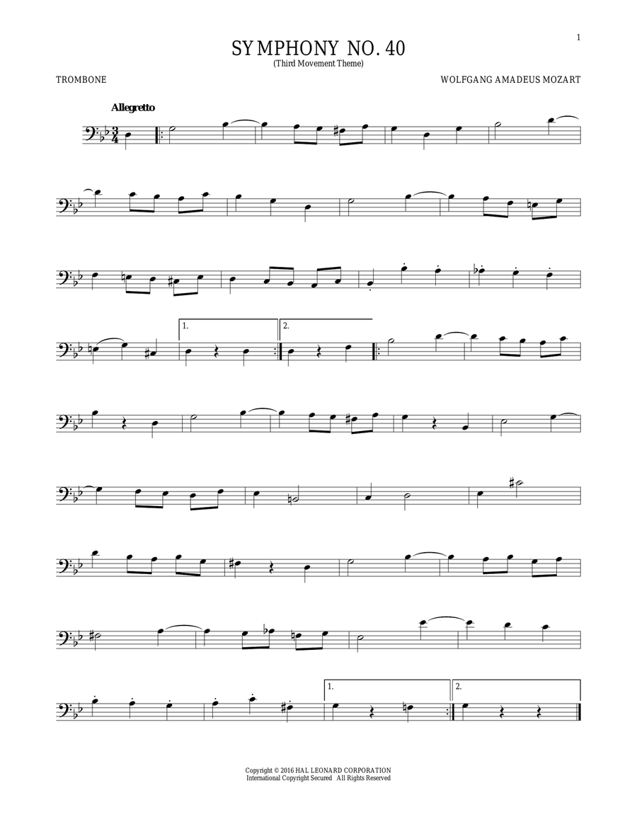 Symphony No. 40 In G Minor, Third Movement (