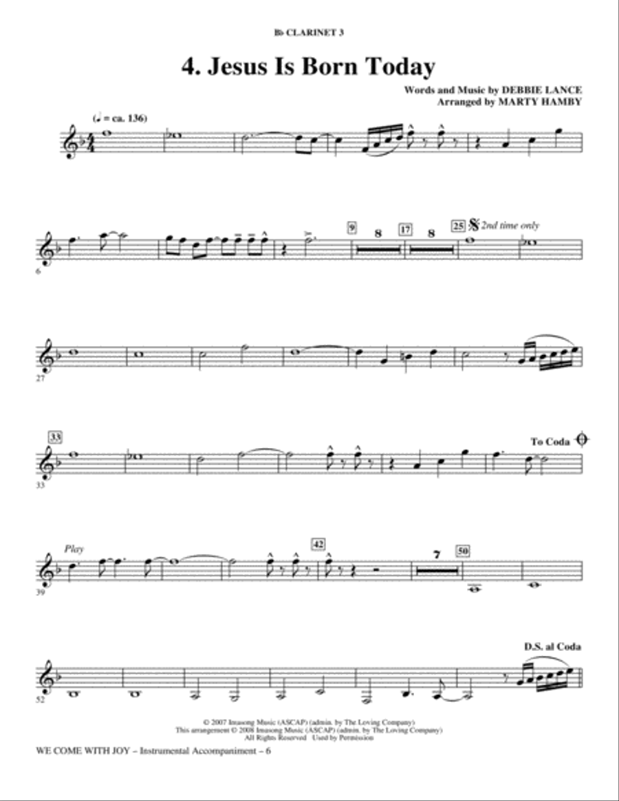 We Come With Joy Orchestration - Clarinet 3 Choir scores gallery preview page 6