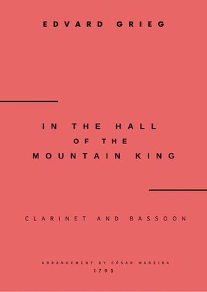 In The Hall Of The Mountain King - Bb Clarinet and Bassoon (Full Score and Parts)