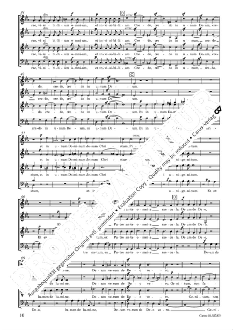 Missa sacra C Minor 4-Part scores gallery preview page 11
