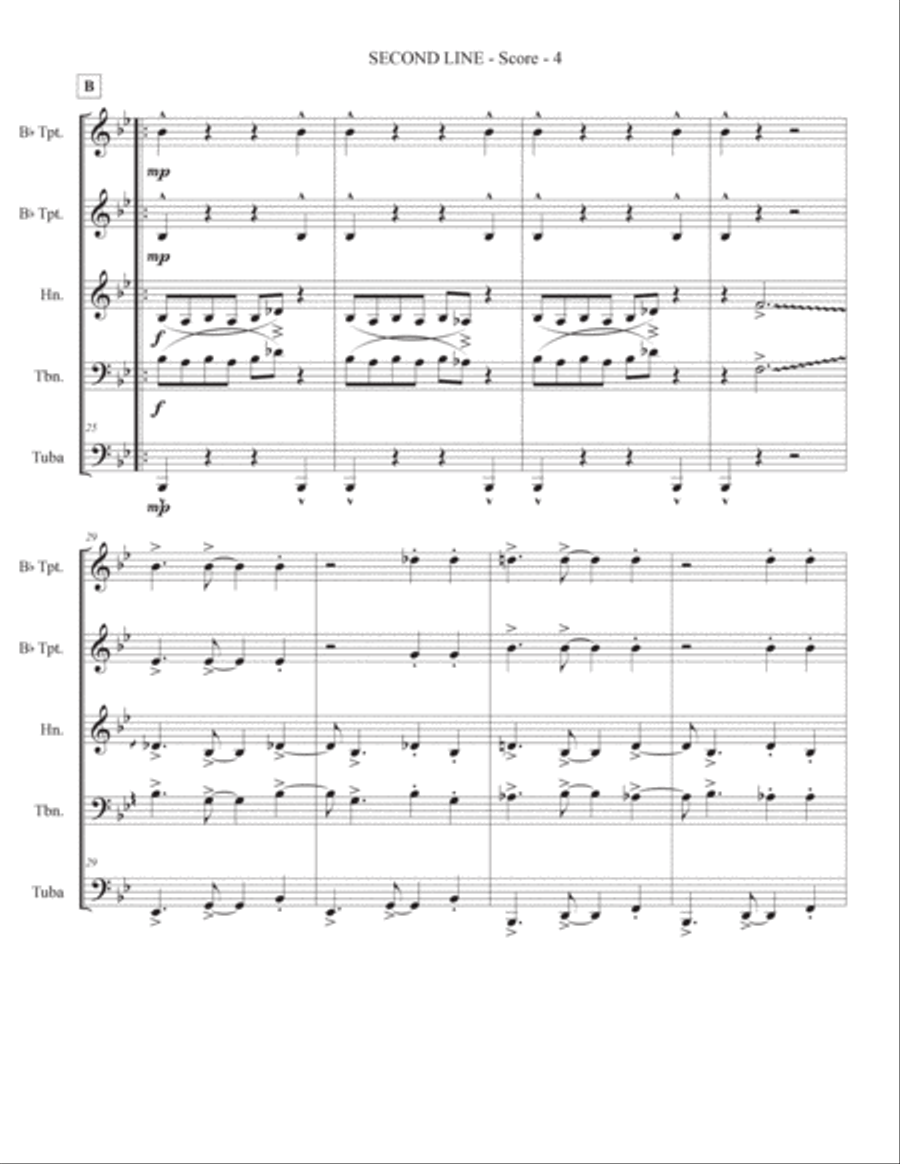 Second Line for Brass Band (Beginner) Brass Band scores gallery preview page 6