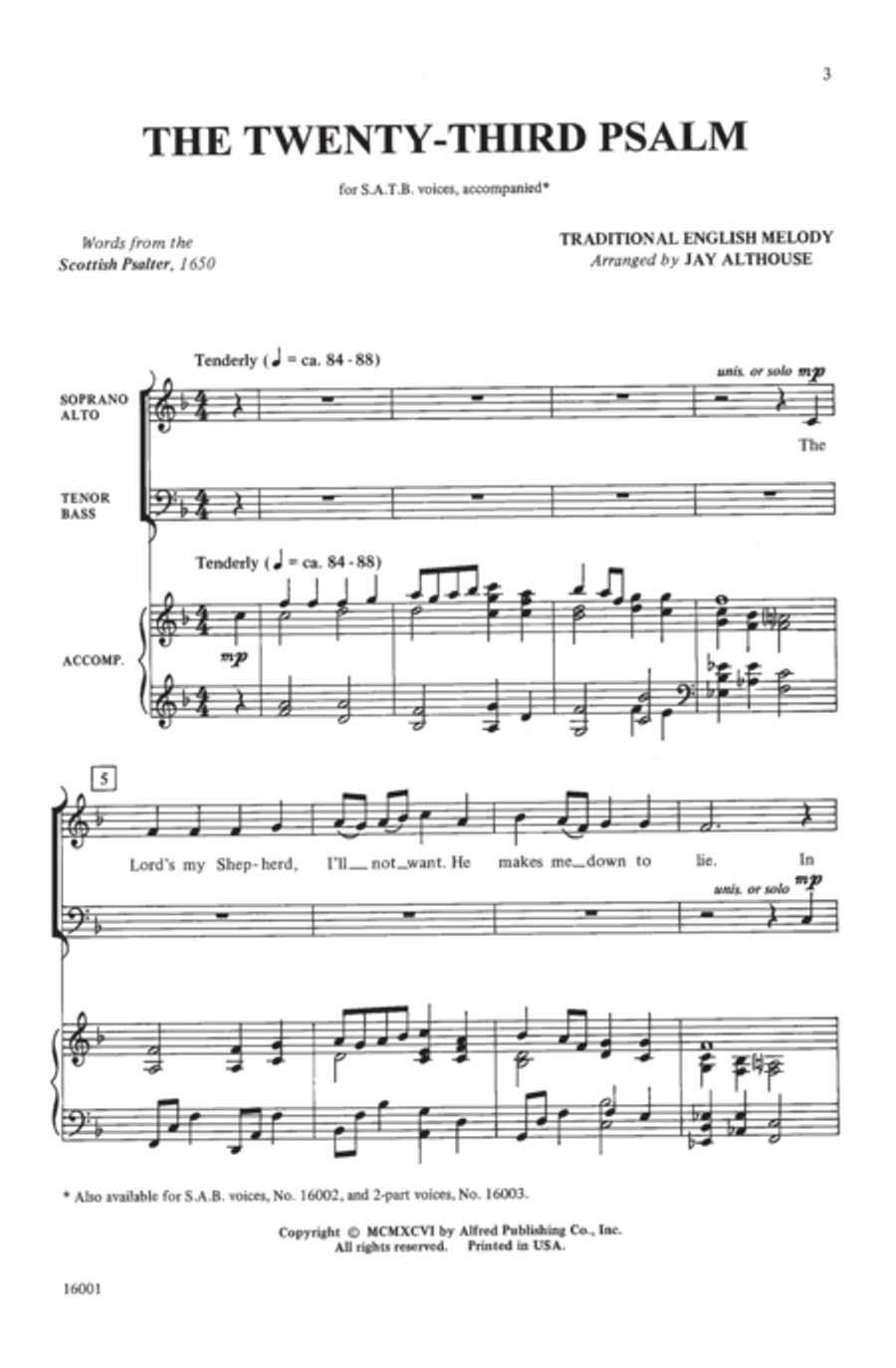 The Twenty-Third Psalm 4-Part scores gallery preview page 2