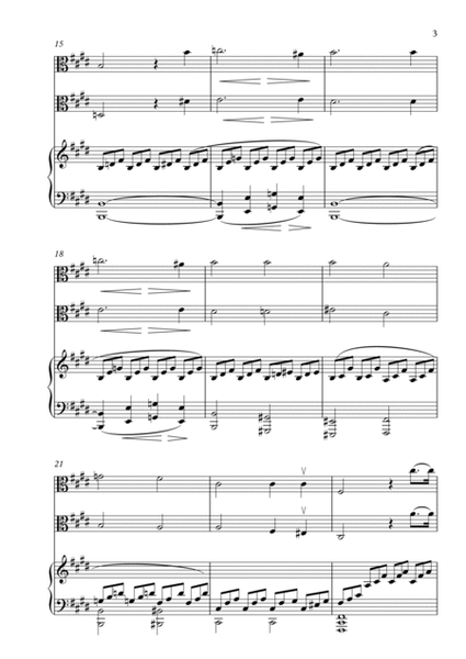 "Moonlight Sonata" - Piano Sonata Op. 27, No. 2 - arranged for 2 Violas and Piano image number null
