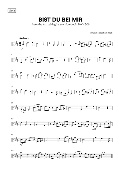 Bist du bei Mir (BWV 508) (for Viola) image number null