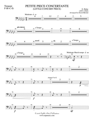Petite Piece Concertante (Little Concert Piece) (Solo Cornet and Concert Band): Timpani