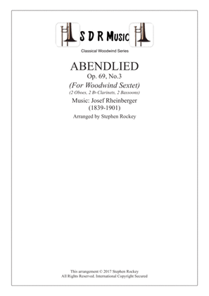 Book cover for Abendlied, Woodwind Sextet, Op.69 No.3
