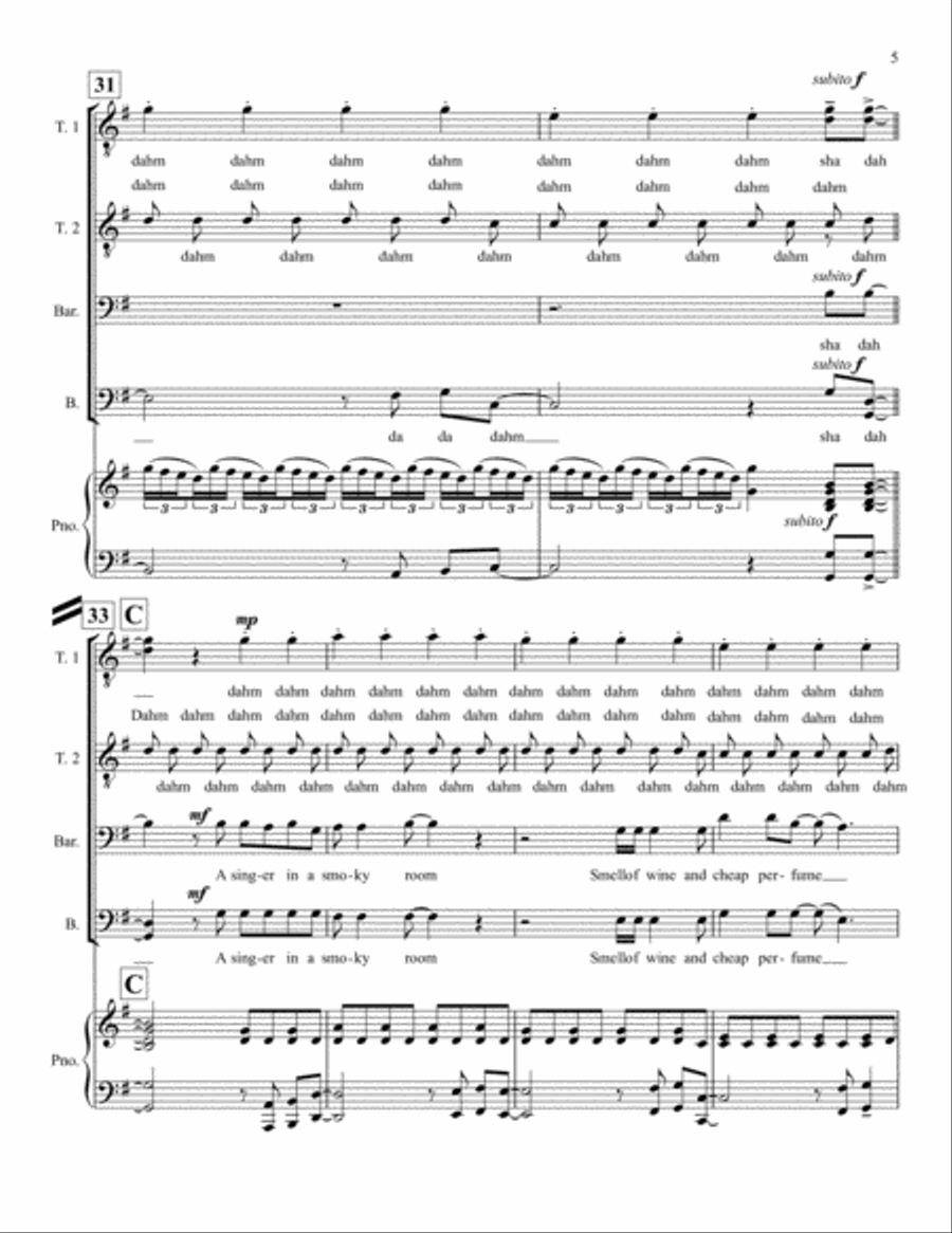 Don't Stop Believin' TTBB scores gallery preview page 5