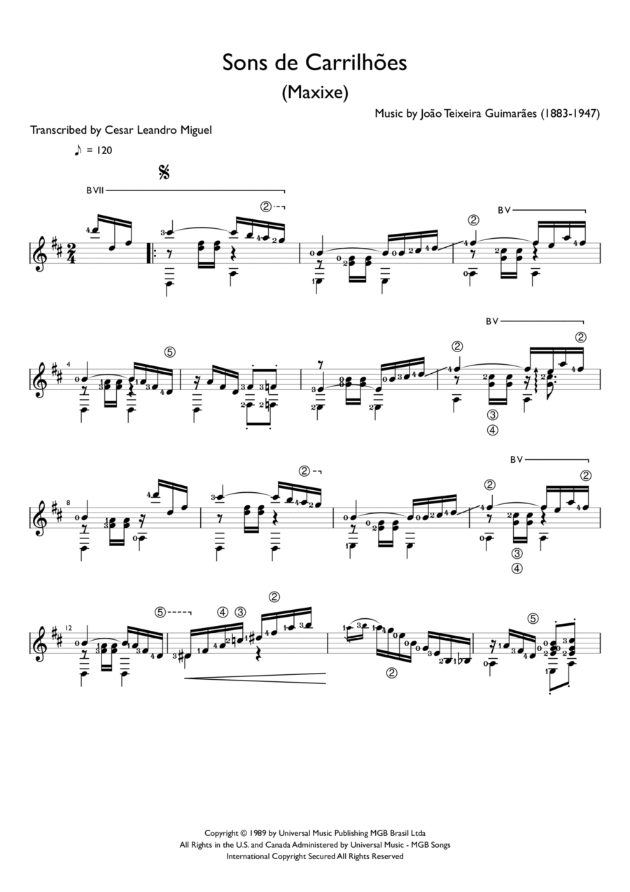 Sons De Carrilhoes Sons De Carrilhoes Acoustic Guitar scores gallery preview page 1