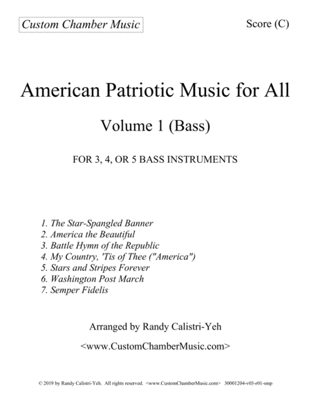American Patriotic Music for All, Volume 1 (for bass instruments) image number null