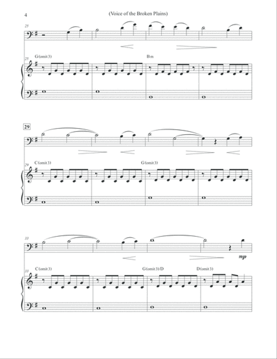 Voice of the Broken Plains - Cello & Piano Voice scores gallery preview page 4