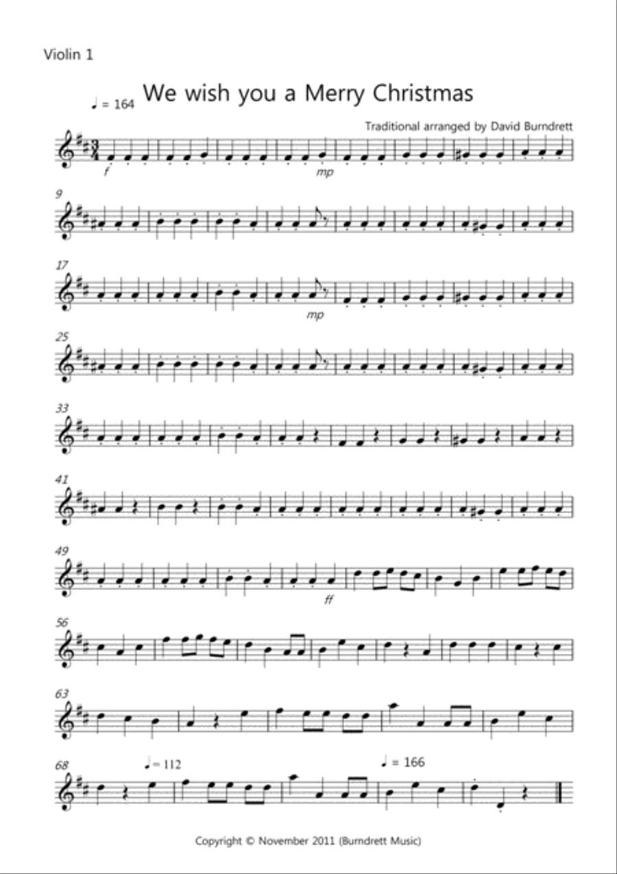 We wish you a Merry Christmas for String Quartet String Quartet scores gallery preview page 5