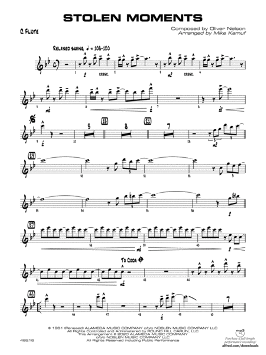 Stolen Moments: Flute Jazz Ensemble scores gallery preview page 1