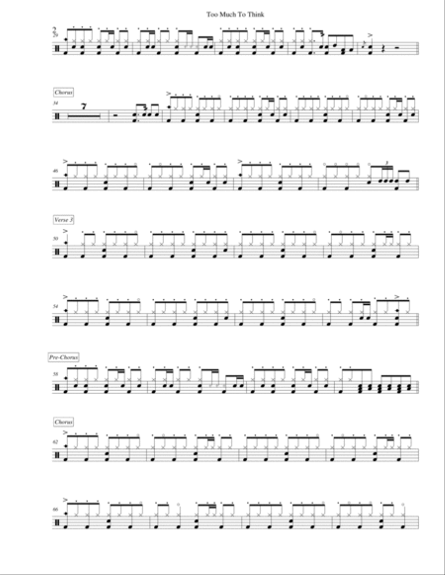 Too Much To Think Drum Set scores gallery preview page 2