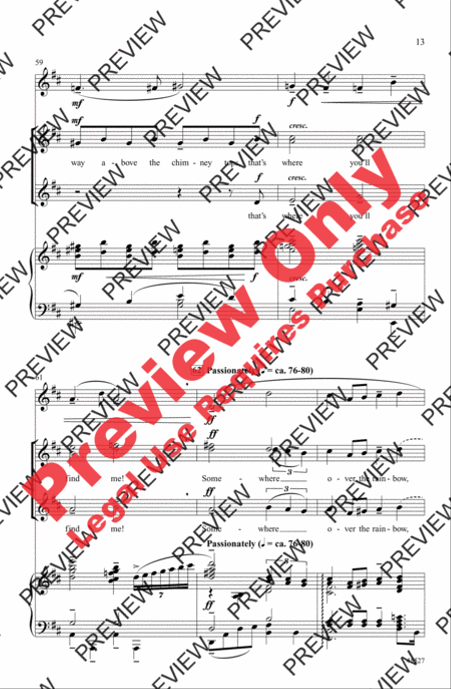 Over the Rainbow Over the Rainbow Women's Choir scores gallery preview page 13