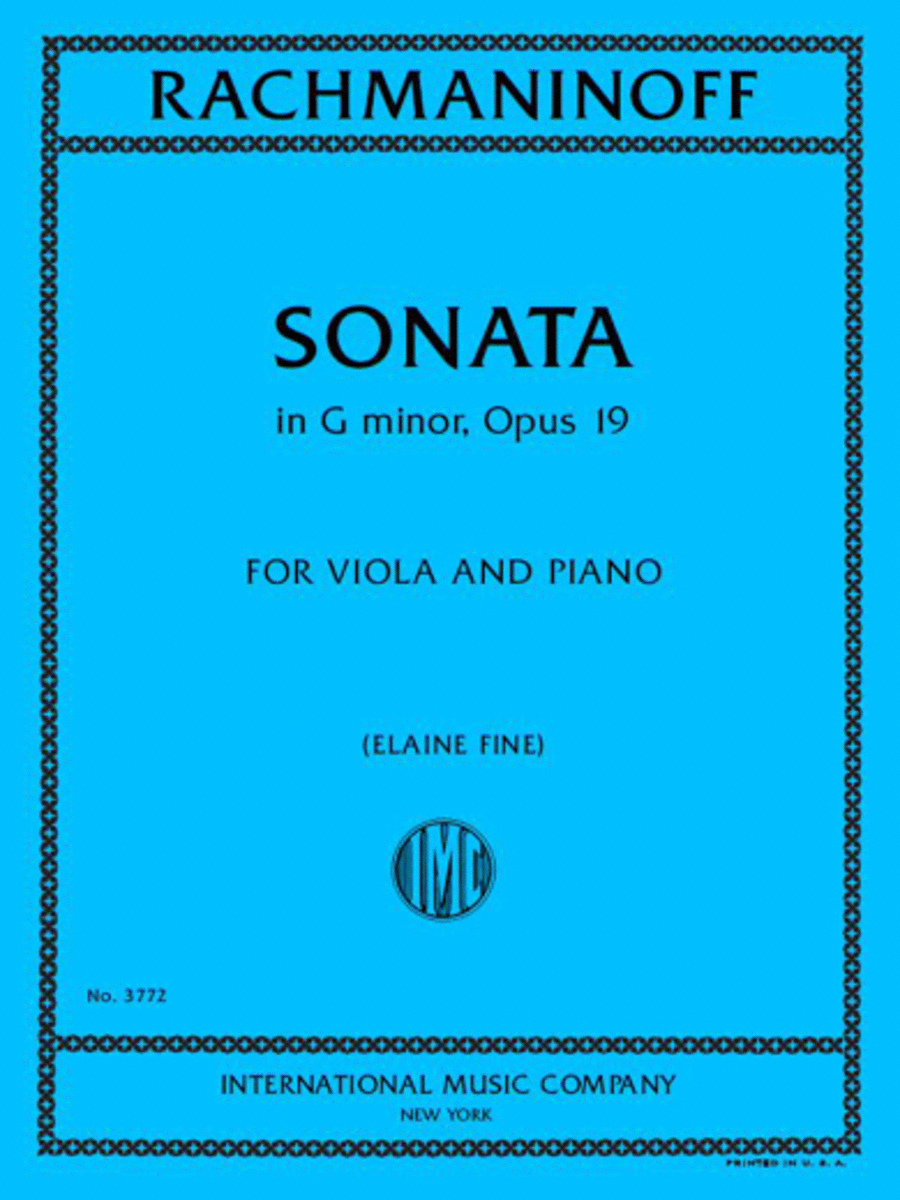 Sonata in G Minor for Viola and Piano, Op. 19 (Originally for Cello and Piano)