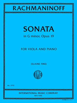 Sonata In G Minor, Opus 19