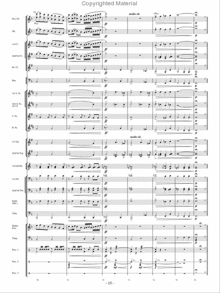 Quest of the Undaunted Knight Concert Band scores gallery preview page 14