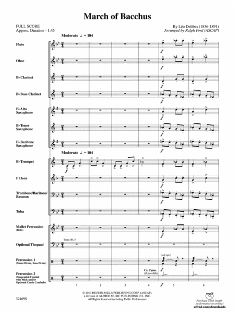 March of Bacchus Concert Band scores gallery preview page 2