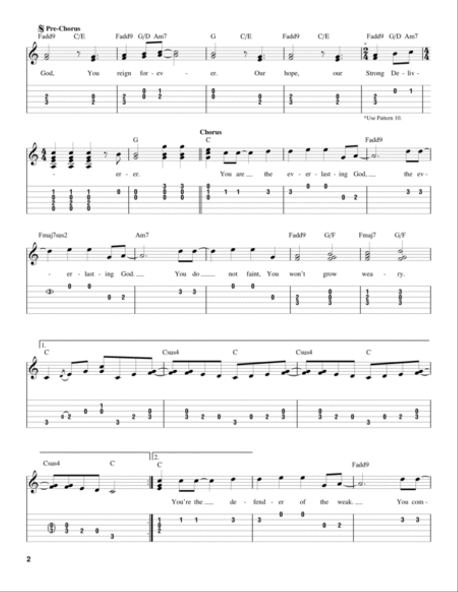 Everlasting God Guitar Tablature scores gallery preview page 2